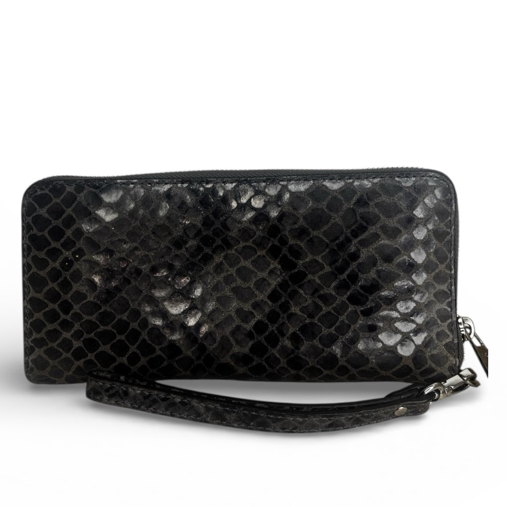 Michael Kors Selma Snake Embossed Leather Dark Slate Satchel bag and wallet set - Picture 9 of 11